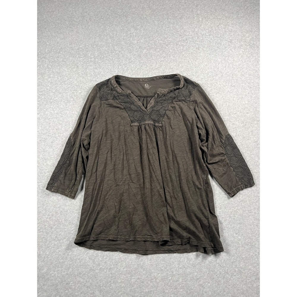 Cato Top Womens 14/16W Green Gremlincore Goblincore Peasant Earthy Forest Fairy